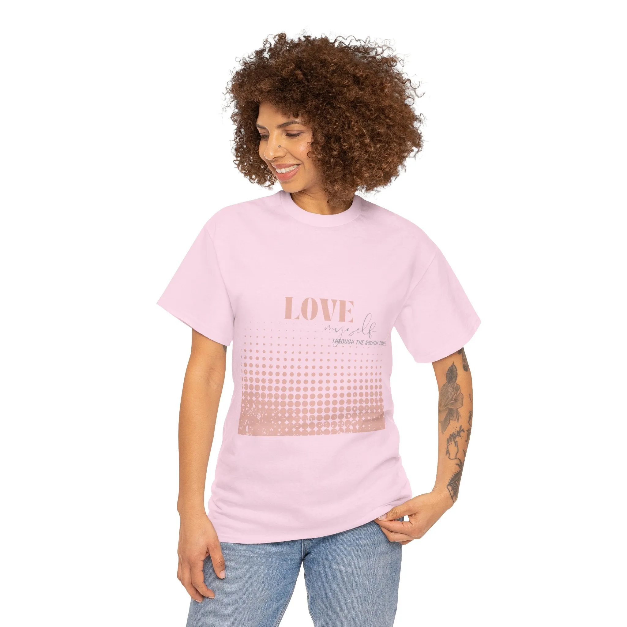 Unisex Heavy Cotton Tee-Love Myself through the Rough Times