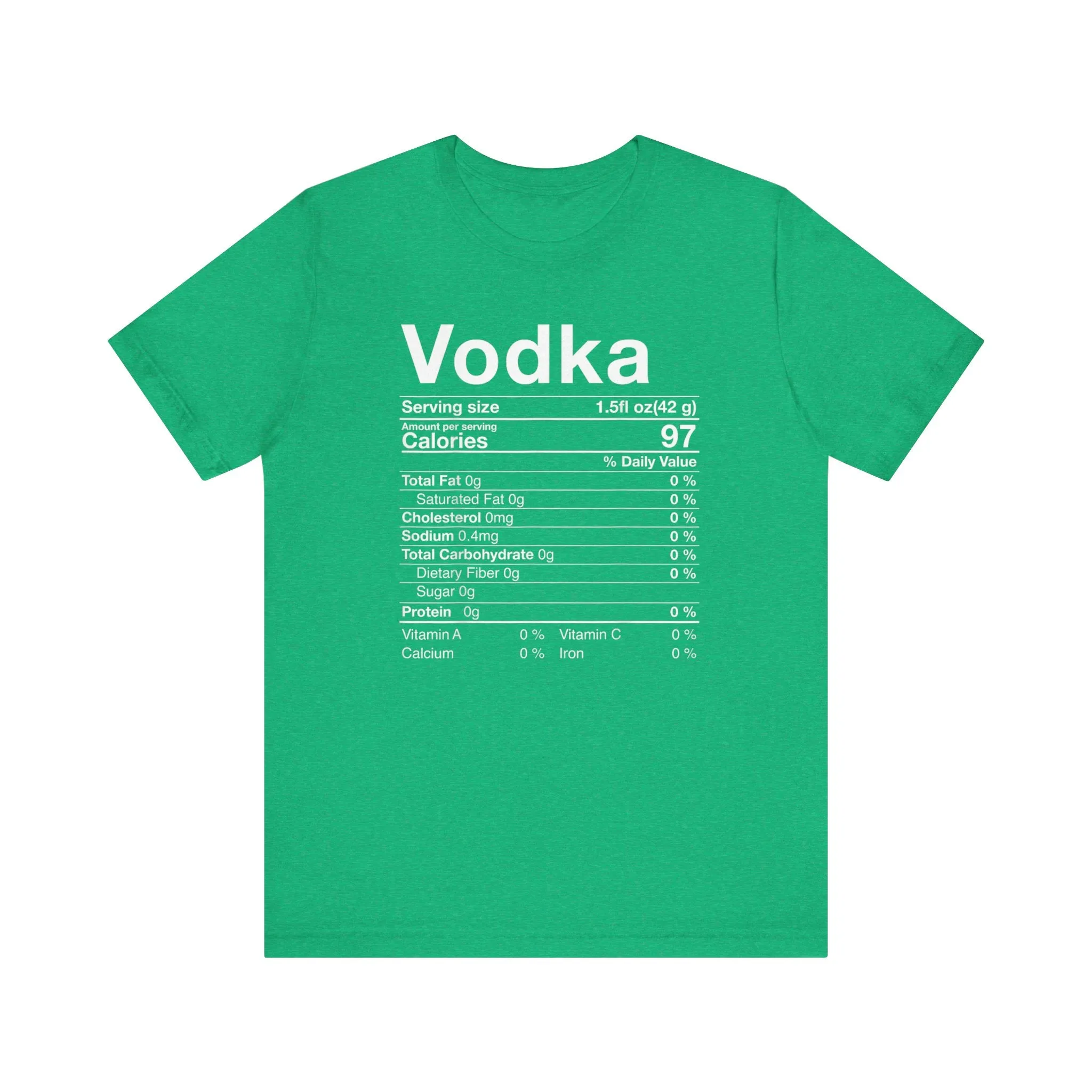 Vodka Nutritional Label