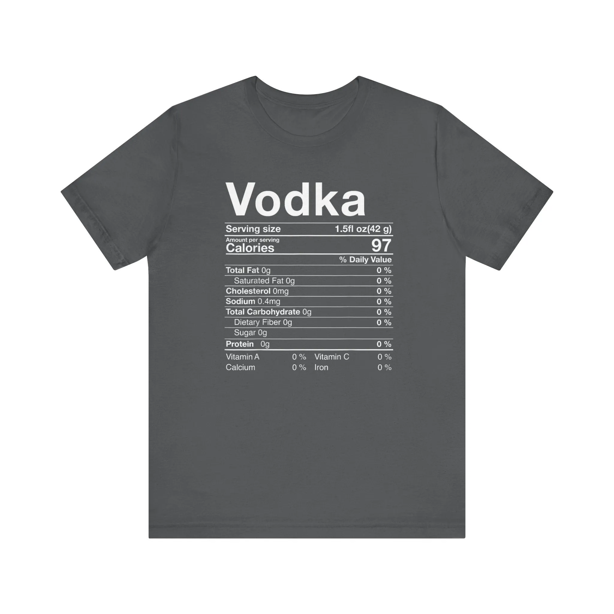 Vodka Nutritional Label