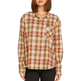 Volcom Women's Plaid To Meet U Button Down Flannel
