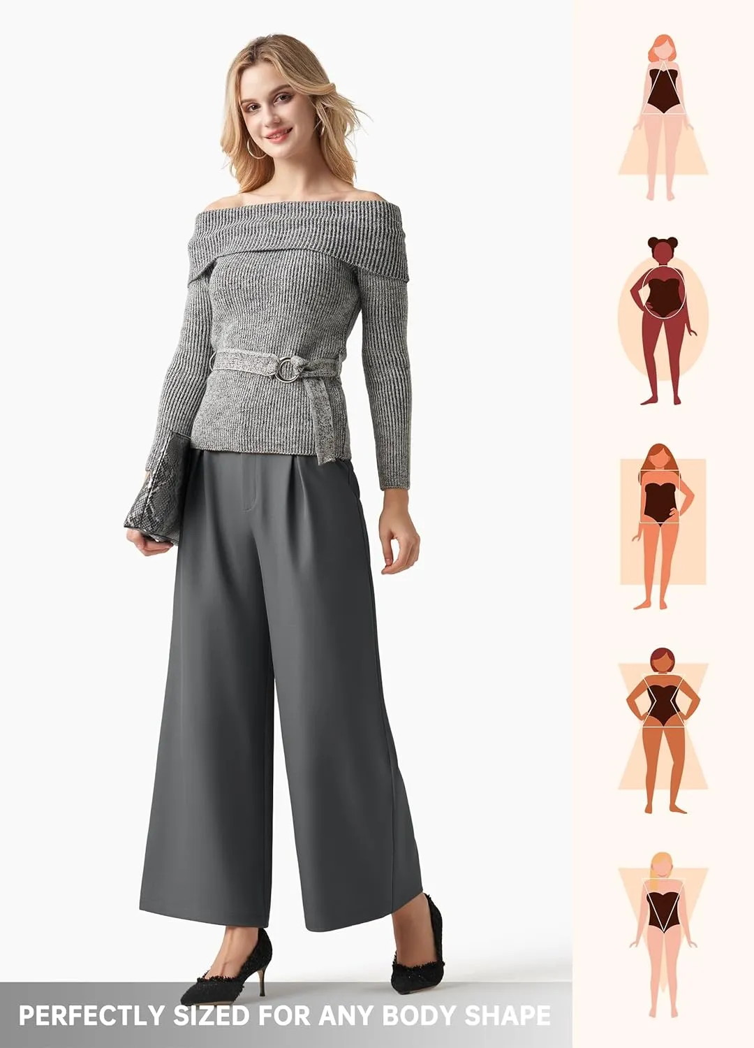 Willit Women's Wide Leg Pants Work Dress Pants Casual Palazzo Pants High Waisted Business Office Slacks 25"/27"/29"
