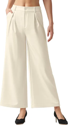 Willit Women's Wide Leg Pants Work Dress Pants Casual Palazzo Pants High Waisted Business Office Slacks 25"/27"/29"