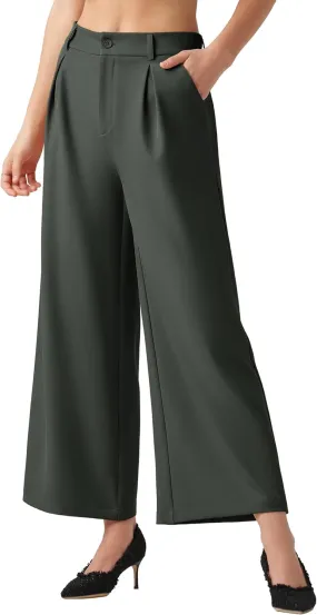 Willit Women's Wide Leg Pants Work Dress Pants Casual Palazzo Pants High Waisted Business Office Slacks 25"/27"/29"