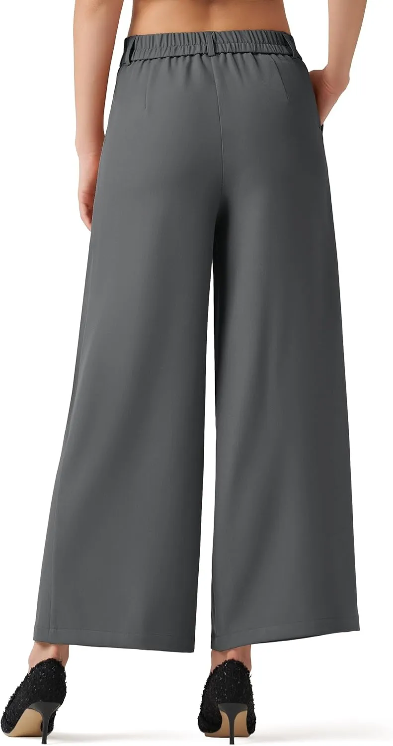 Willit Women's Wide Leg Pants Work Dress Pants Casual Palazzo Pants High Waisted Business Office Slacks 25"/27"/29"