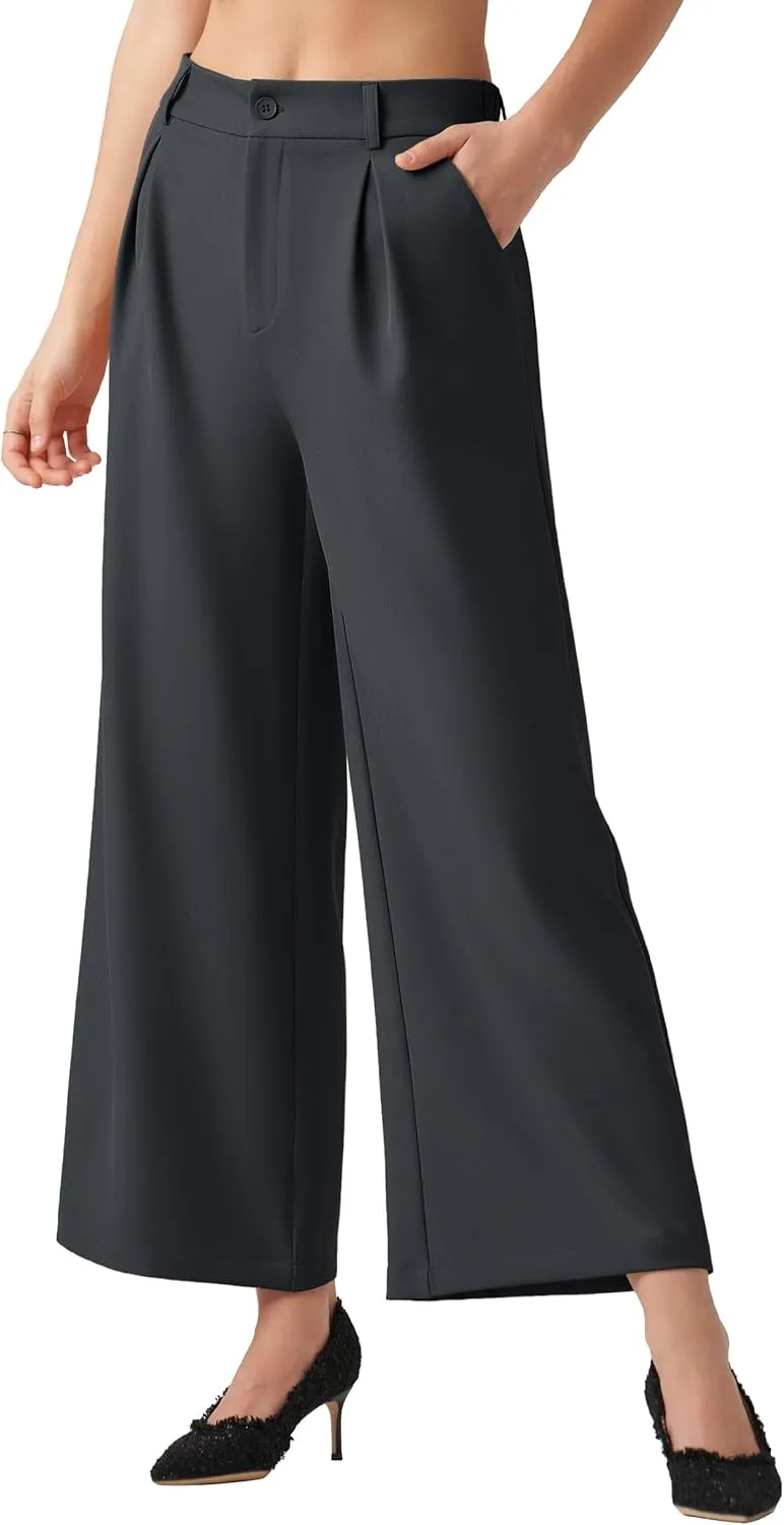 Willit Women's Wide Leg Pants Work Dress Pants Casual Palazzo Pants High Waisted Business Office Slacks 25"/27"/29"