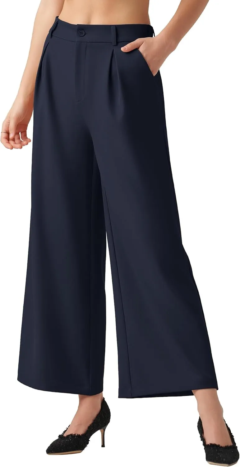 Willit Women's Wide Leg Pants Work Dress Pants Casual Palazzo Pants High Waisted Business Office Slacks 25"/27"/29"