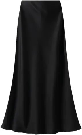 Women High Waisted Elegant Satin Skirt Party Wedding Flowy A-Line Midi Skirts