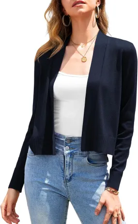 Women's 2025 Trendy Cropped Cardigan Sweaters Dressy Casual Open Front Knit Soft Ladies Short Bolero Shrugs Tops