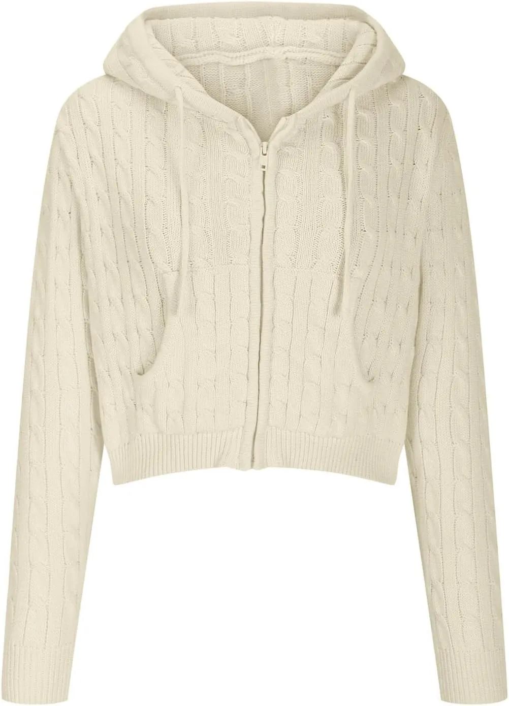 Womens Casual Long Sleeve Comfy Sweater Soft Loose Cardigan Solid Color Coat Zip Oversized Pullover Knit Fall Winter Outfits