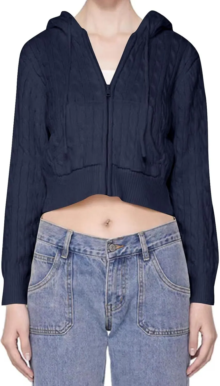 Womens Casual Long Sleeve Comfy Sweater Soft Loose Cardigan Solid Color Coat Zip Oversized Pullover Knit Fall Winter Outfits