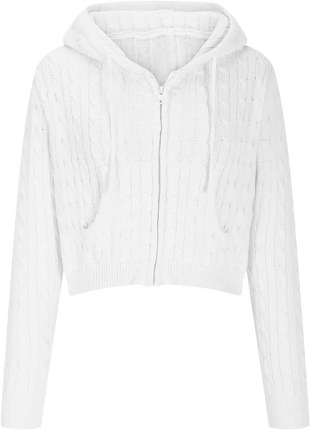 Womens Casual Long Sleeve Comfy Sweater Soft Loose Cardigan Solid Color Coat Zip Oversized Pullover Knit Fall Winter Outfits