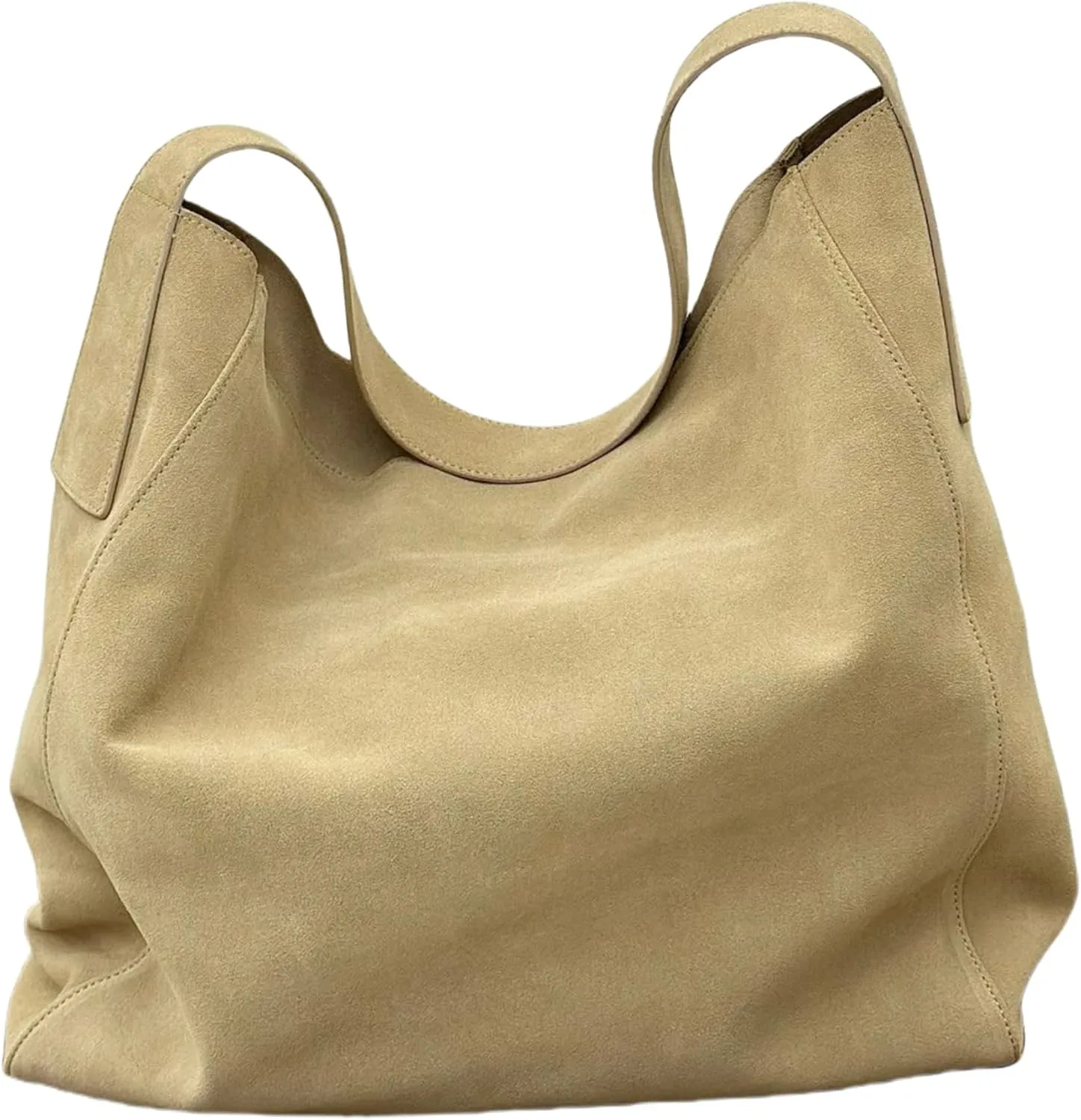 Women's Extra Large Suede Shoulder Bag Genuine Leather Handbag Top Handle Tote