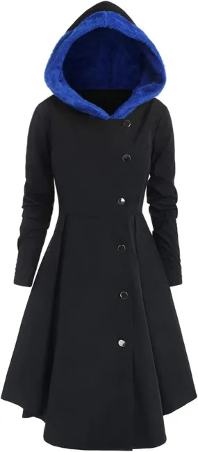 Womens Fashion Elegant Long Trench Coat Plus Size Asymmetric Pleated Skirt Jacket Casual Slim Single Breasted Overcoat