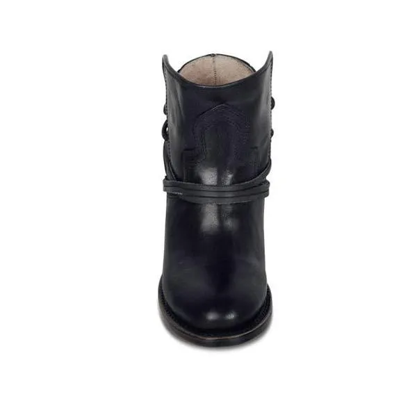 Women'S Vintage Lace Up Chunky Heel Booties 01739803C