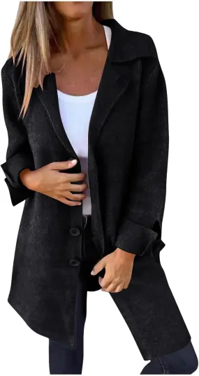 Wool Coat for Women Double Breasted Notch Lapel Trench Caot Elegant Mid-Long Windproof Warm Winter Jackets Outwear