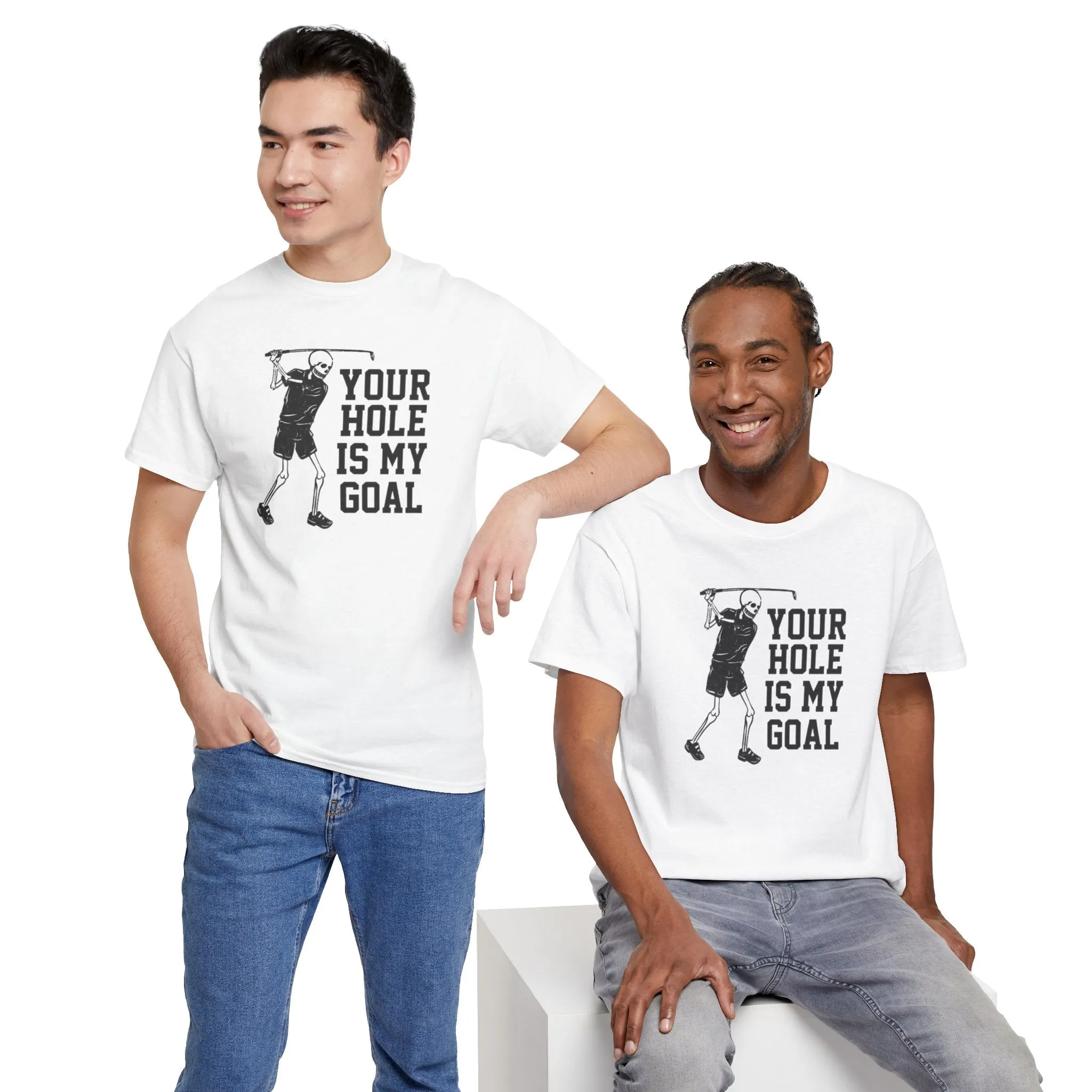 Your hole is my goal (golf) Unisex Heavy Cotton Tee